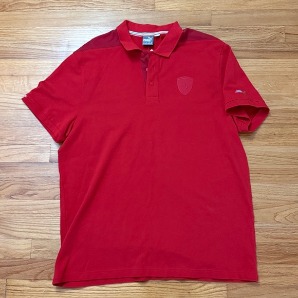 FERRARI Puma Mens Polo Shirt Short‎ Sleeve Red Size XXL slim fit